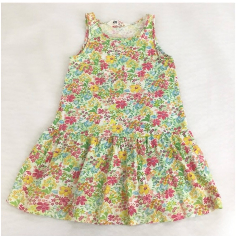 Girl’s H&M Pink and Yellow Scoop Neck Sundress Size 4